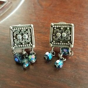 Vintage beautiful sterling silver post earrings
